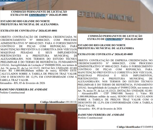 “CHAVE DE OURO” EM ALEXANDRIA: PREFEITURA DOBRA APOSTA E RESERVA R$ 2 MILHÕES PARA PEÇAS EM UM ÚNICO DIA