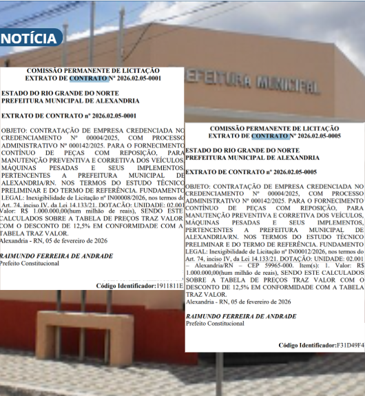 “CHAVE DE OURO” EM ALEXANDRIA: PREFEITURA DOBRA APOSTA E RESERVA R$ 2 MILHÕES PARA PEÇAS EM UM ÚNICO DIA