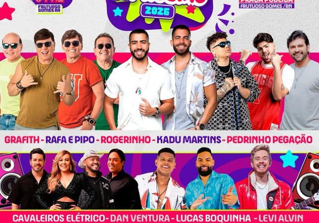 CARNAVAL MILIONÁRIO: FRUTUOSO GOMES VAI GASTAR QUASE R$ 2 MILHÕES COM BANDAS