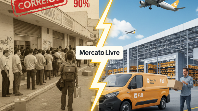 O FIM DE UM MONOPÓLIO: COMO O MERCADO LIVRE “DESTRUIU” OS CORREIOS COM EFICIÊNCIA BRUTAL