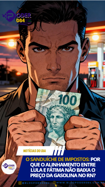 O SANDUÍCHE DE IMPOSTOS: POR QUE O ALINHAMENTO ENTRE LULA E FÁTIMA NÃO BAIXA O PREÇO DA GASOLINA NO RN?