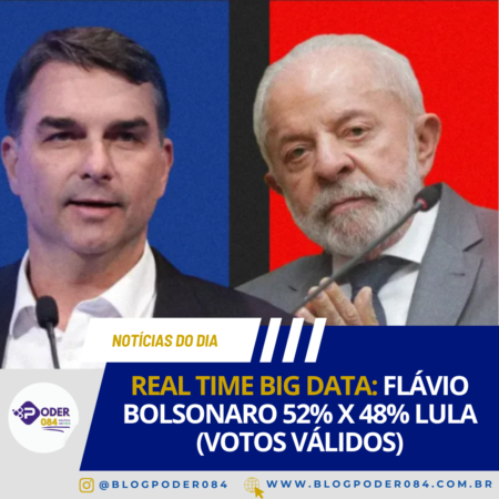 REAL TIME BIG DATA: FLÁVIO BOLSONARO 52% X 48% LULA (VOTOS VÁLIDOS)